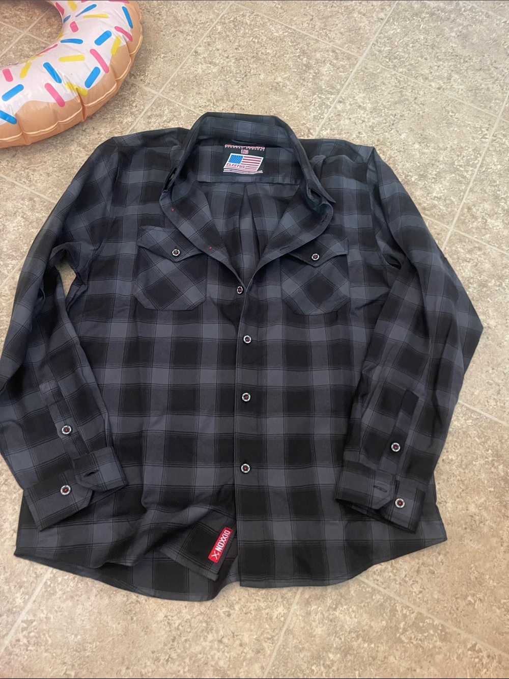 DIXXON Men's Black Plaid Button-Down Shirt